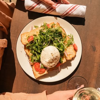 Burrata and greens at Deadrise