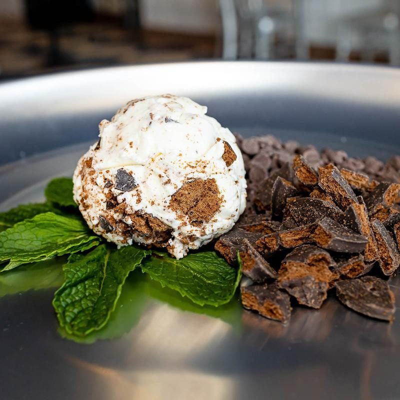 Mint chocolate chip ice cream at Brown Dog
