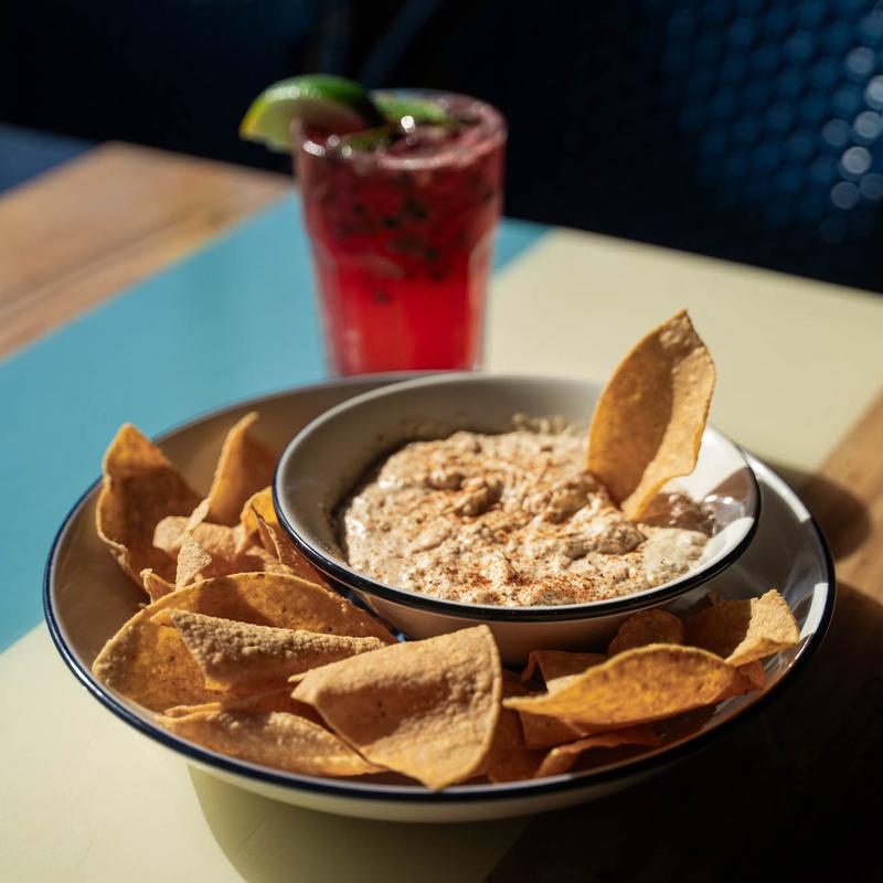 Crab dip and a cocktail at The Shanty